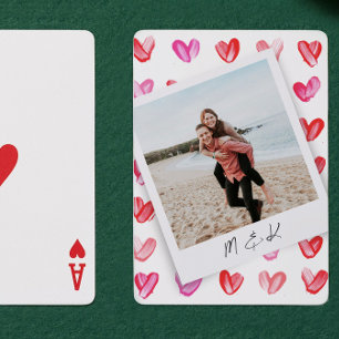 Jeu De Cartes Cartes de poker Monogram Instant Photo Hearts