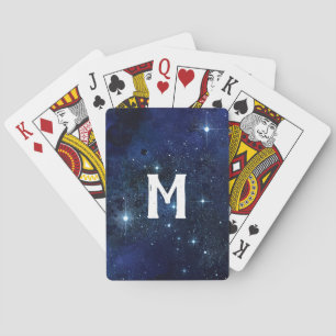 Jeu De Cartes Cartes de poker Monogramme Marine Blue Galaxy