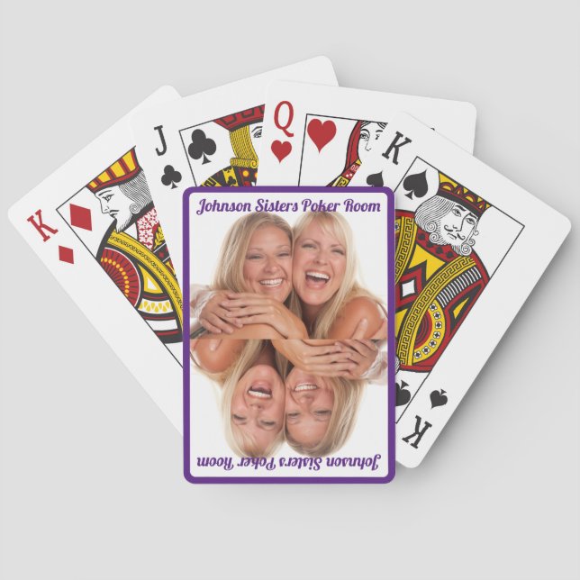 Jeu De Cartes Cartes de Poker - Personnalisables - Photo Miroir  (dos)