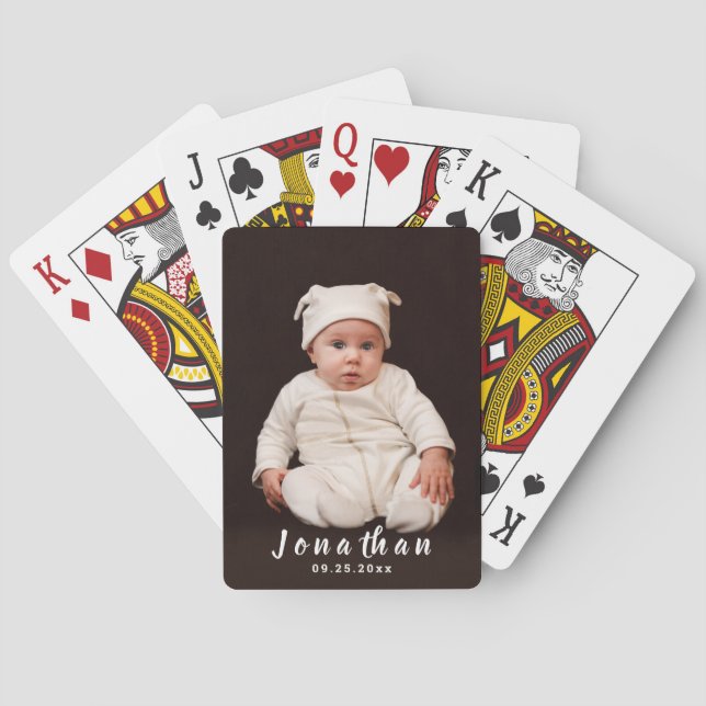 Jeu De Cartes Cartes de poker photo pour bébé personnalisées (dos)