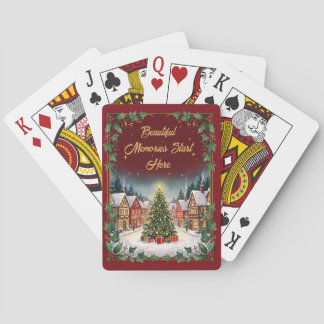 Jeu De Cartes Cartes de poker pour un village de Noël hivernal c