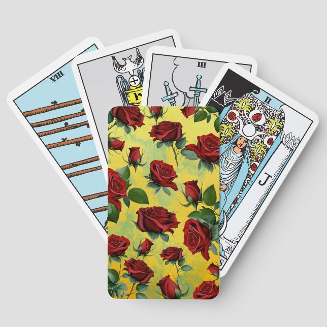 Jeu De Cartes Cartes de Tarot Roses Rouge antique Deck (Verso)