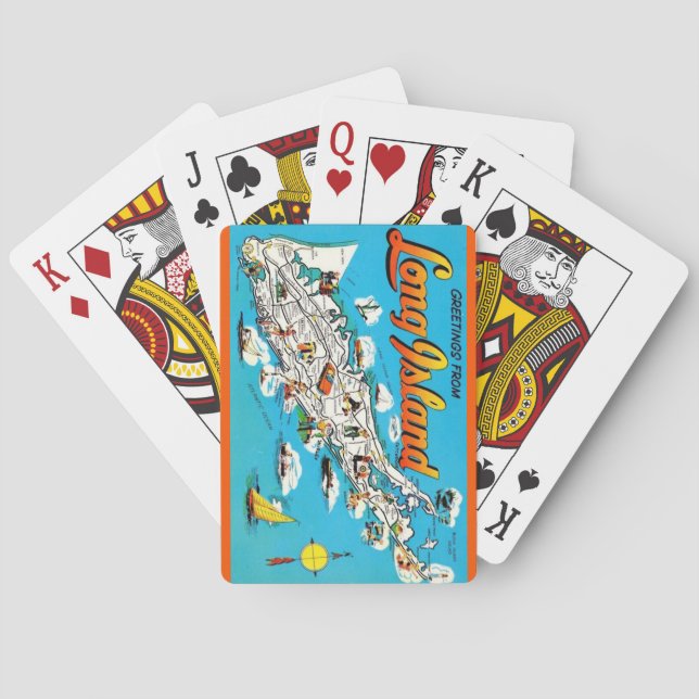 Jeu De Cartes Cartes de vœux de Long Island, NY (dos)