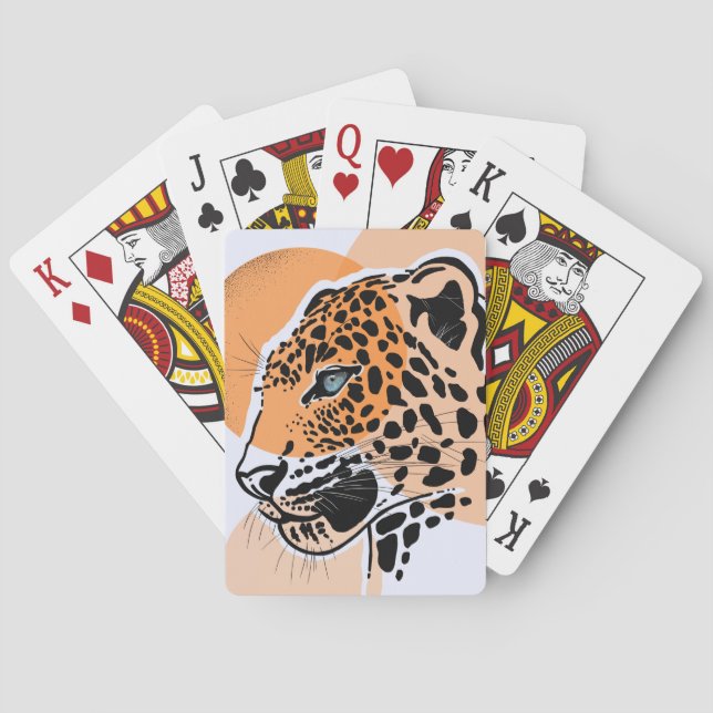 Jeu De Cartes Cartes Empreintes de léopard - Gras Gros Chat Desi (dos)
