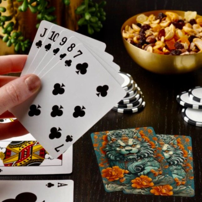 Jeu De Cartes Cartes Flu Lion de la Sagesse  (Flu Lion of Wisdom Playing Cards  Poker Deck Gift Set)