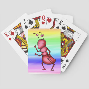 Jeu De Cartes Cartes, Jolie fourmi rouge, Couleurs Arc-en-ciel a