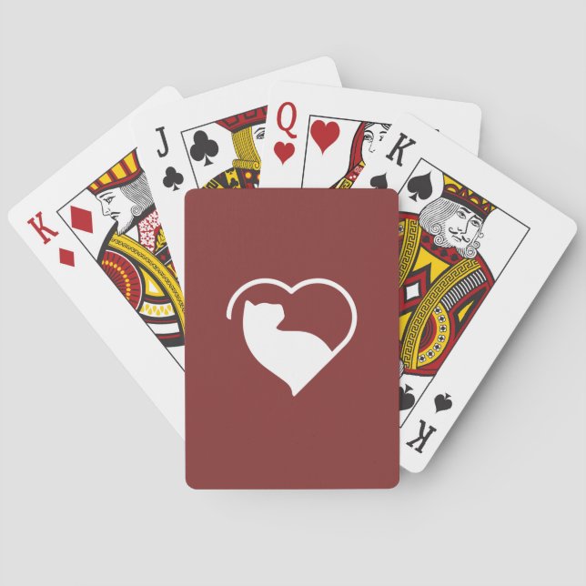 Jeu De Cartes cartes lovecat en rouge (dos)
