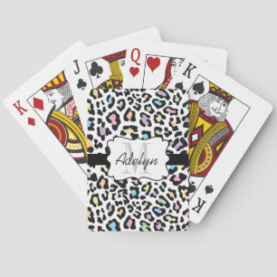 Jeu De Cartes Cartes multi de couleurs d'empreinte de léopard