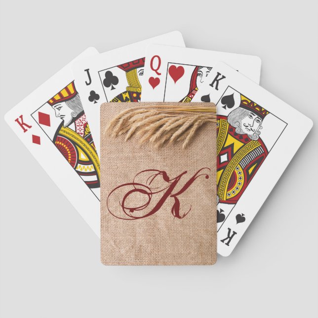 Jeu De Cartes Cartes personnalisées Blé sur Burlap Sack Co (dos)