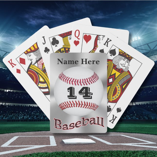 Jeu De Cartes Cartes personnalisées de base-ball pour les gars (Baseball playing cards. Baseball Deck of Cards. Gift ideas for baseball players. Baseball Presents. )