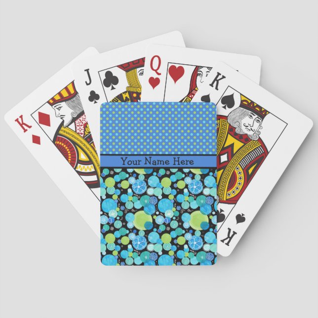 Jeu De Cartes Cartes personnalisées, Lunes Bleues Mix'n'Match (dos)