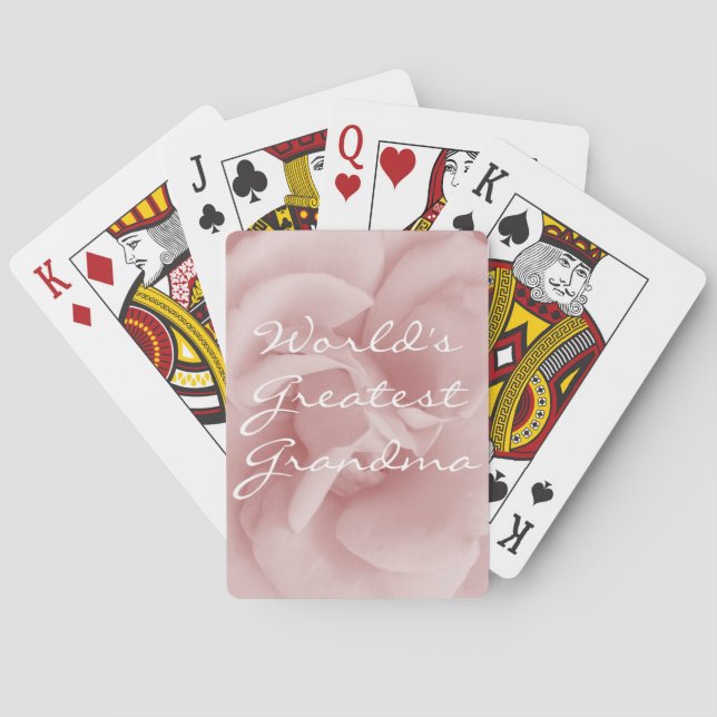 Jeu De Cartes Cartes pétales de grand-mère Rose du monde rose (dos)