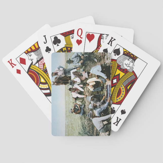 Jeu De Cartes Cartes postales des cowboys gambling shooting crap (dos)