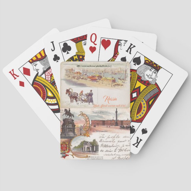 Jeu De Cartes "Cartes postales russes Vintages" (dos)