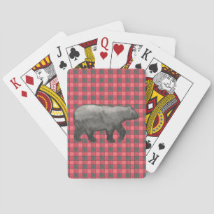 Jeu De Cartes Cartes rouges et noires d'ours de contrôle de