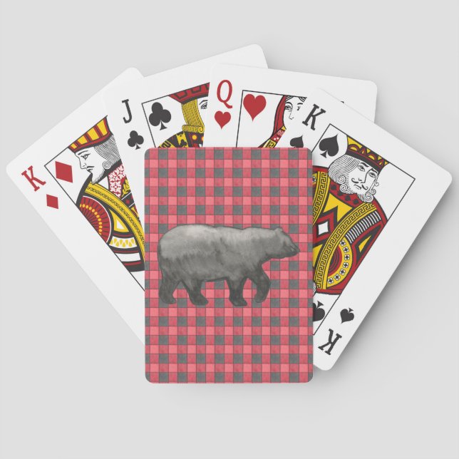 Jeu De Cartes Cartes rouges et noires d'ours de contrôle de (dos)