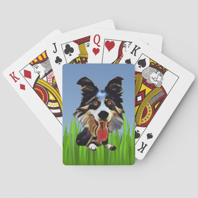Jeu De Cartes Carton amusant Bordure Collie Deck de cartes (dos)