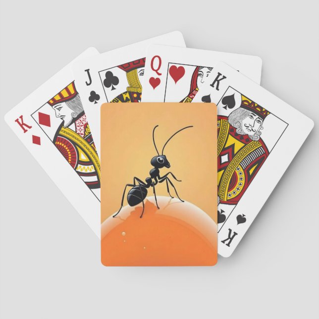 Jeu De Cartes Cartoon Ant sur Orange Honey Drop (dos)