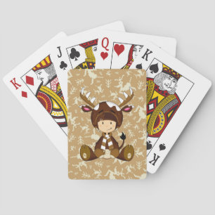 Jeu De Cartes Cartoon Kid en costume Reindeer