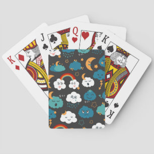 Jeu De Cartes Cartoon Météo Prévision Motif sans couture