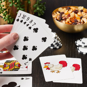 Jeu De Cartes Cartoon Poulet Jouer aux cartes