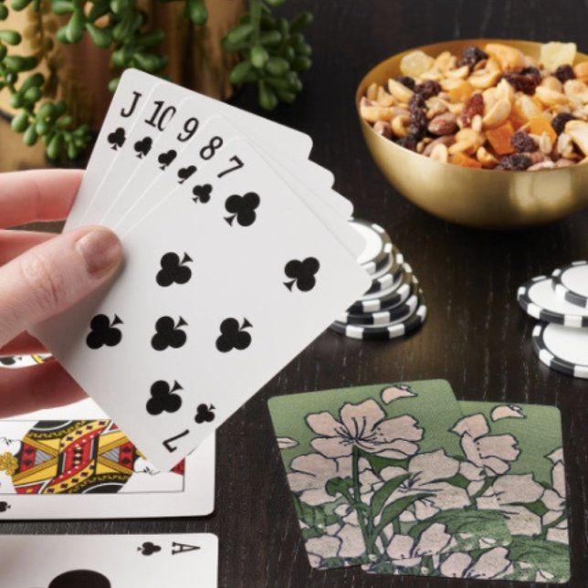 Jeu De Cartes Cascade de fleurs roses (Poker cards easy to shuffle, smooth card stock. Dimensions: 2.5" x 3.5”. 
)
