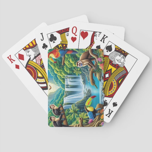 Jeu De Cartes Cascade tropicale de la forêt tropicale (dos)