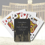 Jeu De Cartes Casino Las Vegas Skyline Black Gold White<br><div class="desc">Cet ensemble de cartes à jouer sera une faveur parfaite pour un mariage de casino,  anniversaire ou cérémonie de renouvellement de voeux</div>