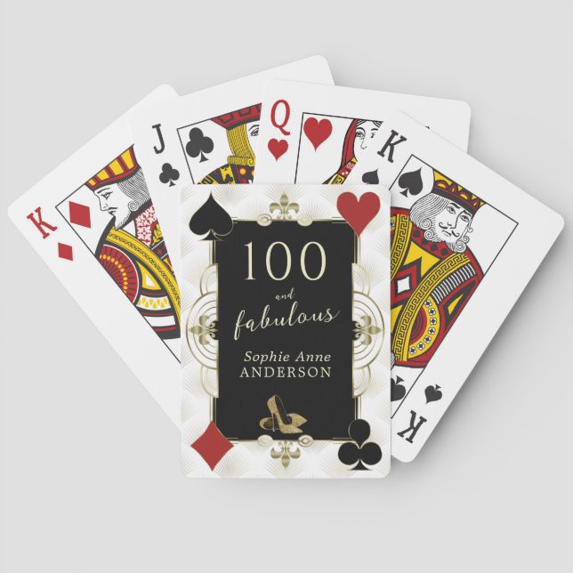 Jeu De Cartes Casino Night Poker 100 et fabuleuse fête d'anniver (dos)