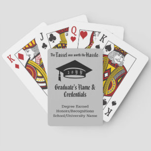 Jeu De Cartes Casquette de graduation en argent personnalisée et