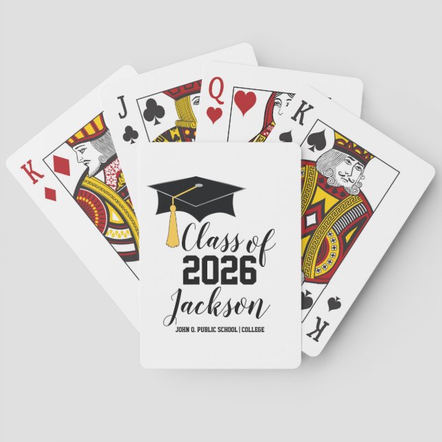 Jeu De Cartes Casquette de graduation personnalisée classique et (dos)