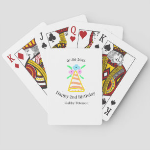 Jeu De Cartes Casquette orange 2e anniversaire enfants rétro flo