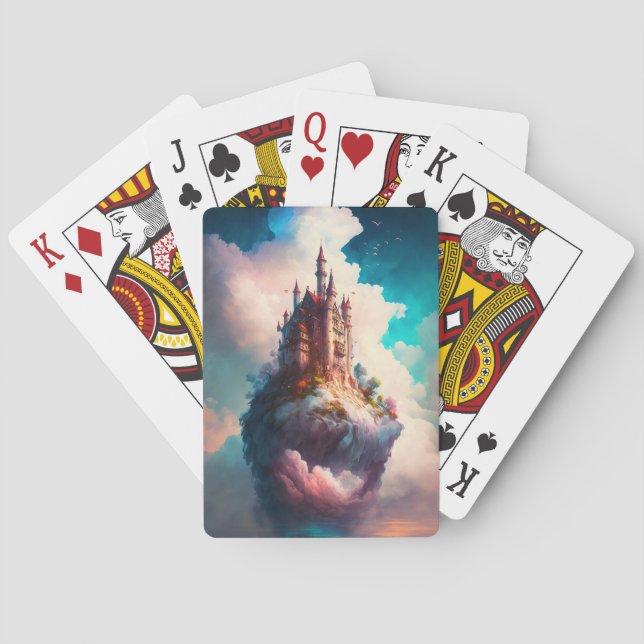 Jeu De Cartes Castle Sky Clouds Imaginaire Art Playing Cartes (dos)