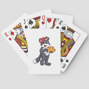 Jeu De Cartes Cat à base-ball avec ballon de baseball