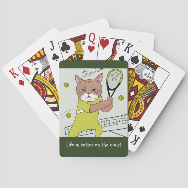 Jeu De Cartes Cat Tennis Player Life est meilleur sur le court (dos)