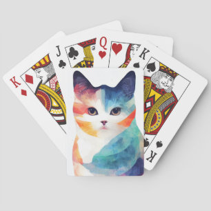 Jeu De Cartes Cat Wild Nature Animal Couleur Art Peinture