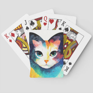 Jeu De Cartes Cat Wild Nature Animal Couleur Art Peinture