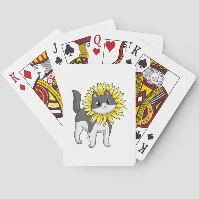 Jeu De Cartes Cat with sunflower (dos)