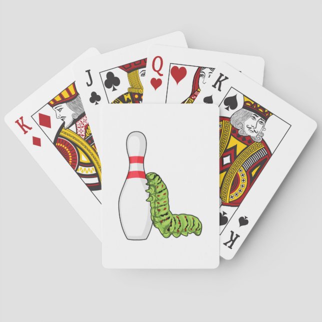 Jeu De Cartes caterpillar at bowling with bowling pin (dos)