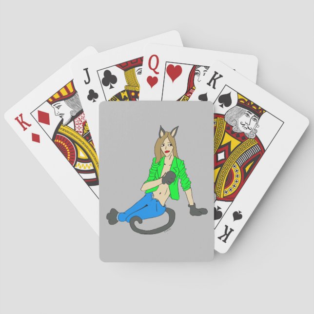 Jeu De Cartes catgirl classique jouer aux cartes (dos)
