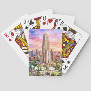 Jeu De Cartes Cathédrale d'apprentissage de Pittsburgh aquarelle