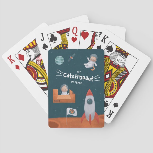 Jeu De Cartes Catstronaut Whimsical dans l'espace, Chats sur Mar (dos)