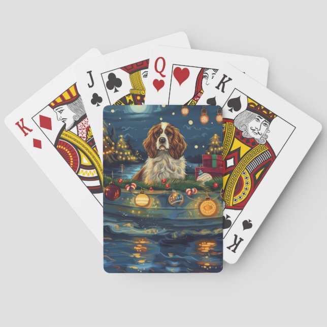 Jeu De Cartes Cavalier King Charles Croisière de Noël Festive (dos)
