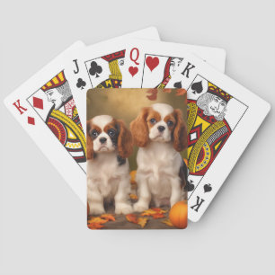 Jeu De Cartes Cavalier King Charles Spaniel Chiot Citrouille d'a