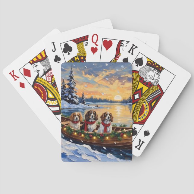 Jeu De Cartes Cavalier King Charles Spaniel Christmas Boat (dos)