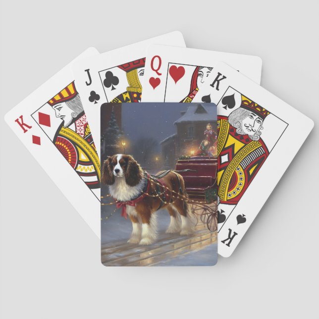 Jeu De Cartes Cavalier King Charles Spaniel Noël Festive (dos)