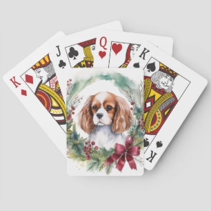 Jeu De Cartes Cavalier King Christmas Wreath Festive Pup