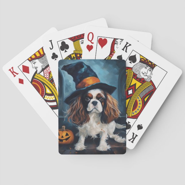 Jeu De Cartes Cavalier King Citrouilles Halloween effrayant (dos)