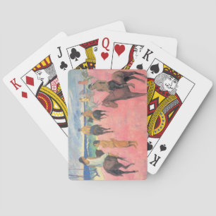 Jeu De Cartes Cavaliers sur la Plage en Polynésie (de Gaugin)