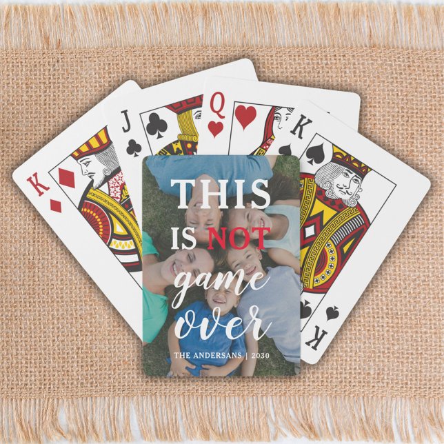 Jeu De Cartes Ce n'est PAS un jeu | Photo de famille drôle perso (Game Over. Humorous Funny Family Photo Poker Cards)